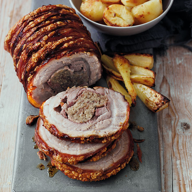 Rolled Belly Pork with Sage & Apple 